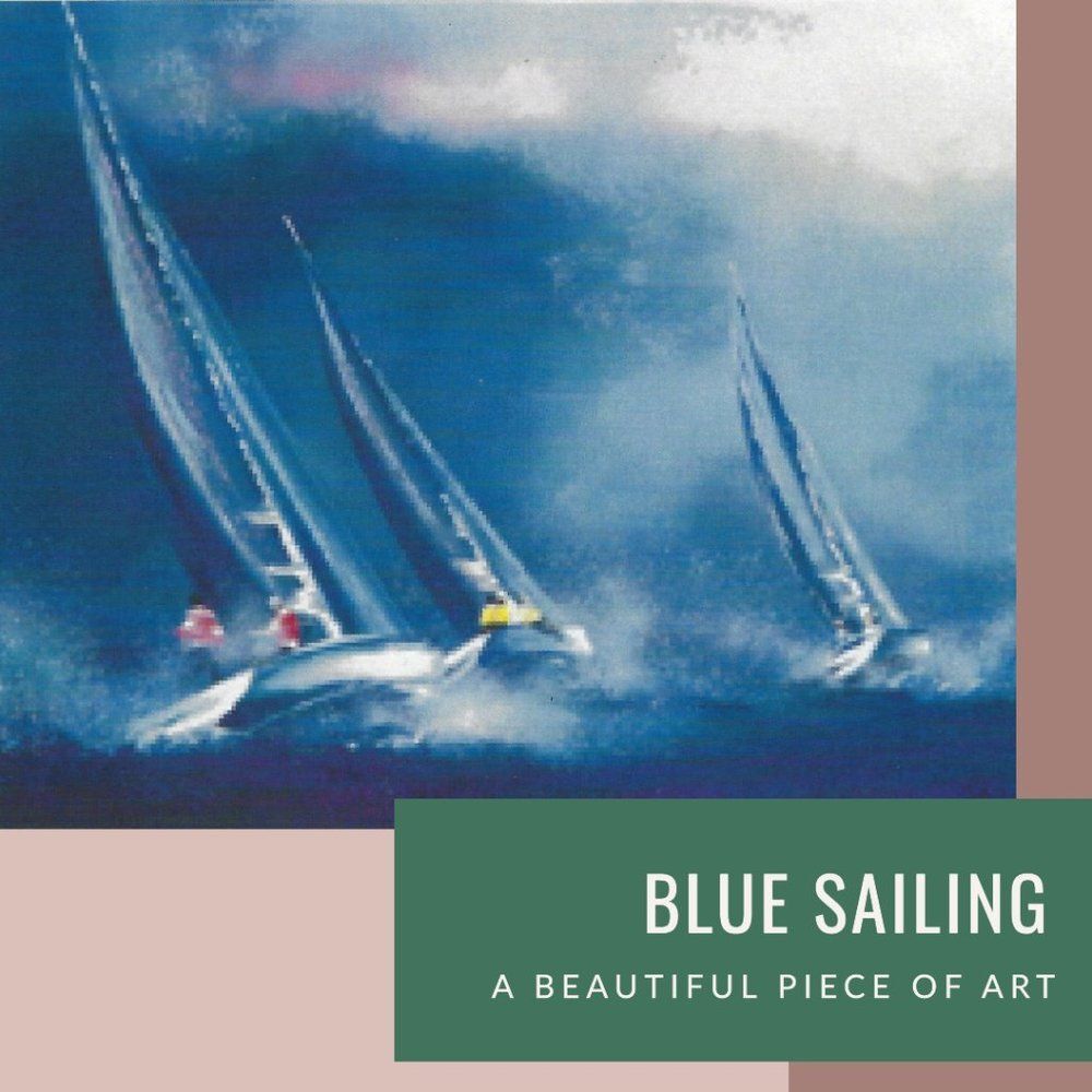 "Blue Sailing" by Victor Spahn Seriolithograph